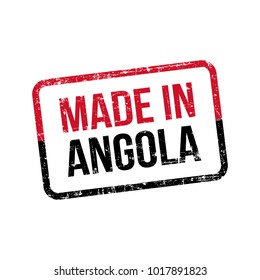 Made in Angola. Vector Flag Illustration design stamp label