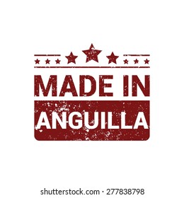 Made in Anguilla. Red grunge rubber stamp design isolated on white background. vector illustration vintage texture.