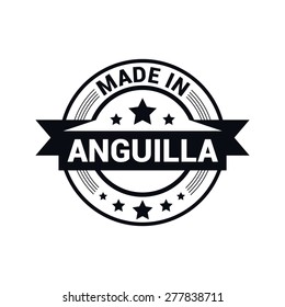 Made in Anguilla. Round black rubber stamp design isolated on white background. vector illustration vintage texture.