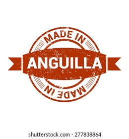 Made in Anguilla. Round red grunge rubber stamp design isolated on white background. vector illustration vintage texture.