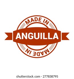 Made in Anguilla. Round red rubber stamp design isolated on white background. vector illustration vintage texture.