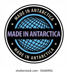 Made in Antarctica label, vector illustration