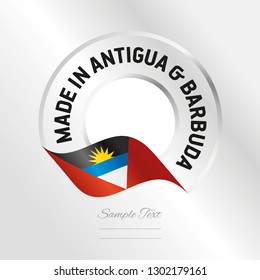 Made in Antigua and Barbuda transparent logo icon silver background stamp