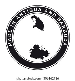 Made in Antiqua and Barbuda vector logo sticker button