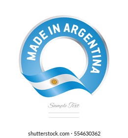 Made in Argentina flag blue color label button banner