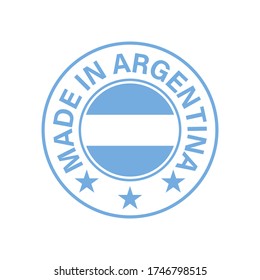 Made in Argentina with Argentina flag round vector icon