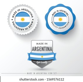 Made in Argentina icon set isolated on white background ,for infographics and banner templates : Vector Illustration