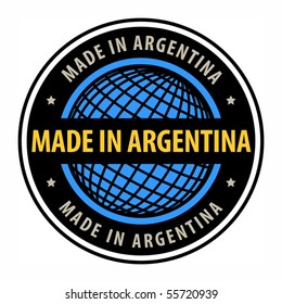 Made in Argentina label, vector illustration