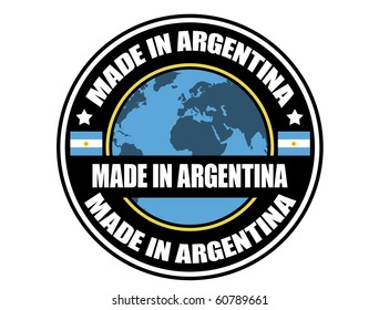 Made in Argentina label, vector illustration
