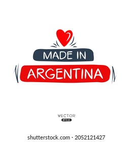Hecho en Argentina, Argentina diseño de logo, ilustración vectorial.