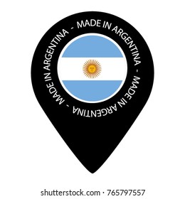 Made In Argentina - Map Pointer Flag