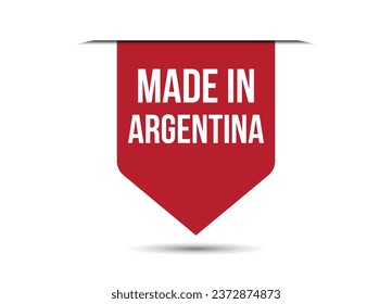 Made in Argentina red vector banner illustration isolated on white background