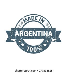 Made in Argentina. Round blue grunge rubber stamp design isolated on white background. vector illustration vintage texture.