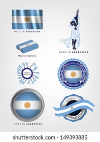 Made in Argentina, Seals, Flags Collection (Vector)