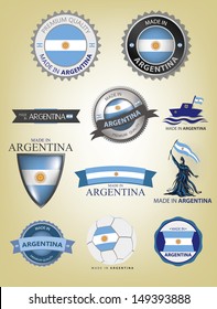 Made in Argentina, Seals, Flags Collection (Vector)