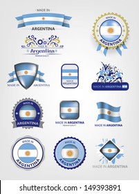 Made in Argentina, Seals, Flags Collection (Vector)