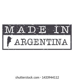 Made In Argentina. Stamp Rectagle Map. Logo Icon Symbol. Design Certificated.
