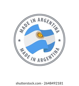 Made in Argentina stamp, sticker. Vector illustration.