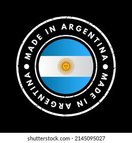 Made in Argentina text emblem stamp, concept background