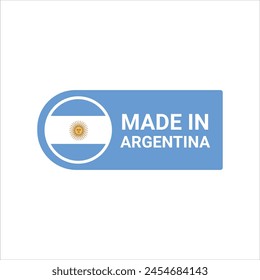 Made in  Argentina vector logo, icon and symbol. Argentina Flag logo. Made in Argentina flag logo