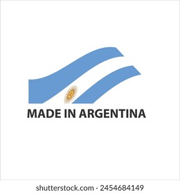 Hergestellt in Argentinien Vektorgrafik Logo, Symbol und Symbol. Argentinien Flagge Logo. Made in Argentina Flaggenlogo