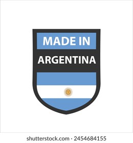Hergestellt in Argentinien Vektorgrafik Logo, Symbol und Symbol. Argentinien Flagge Logo. Made in Argentina Flaggenlogo