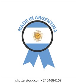 Hergestellt in Argentinien Vektorgrafik Logo, Symbol und Symbol. Argentinien Flagge Logo. Made in Argentina Flaggenlogo