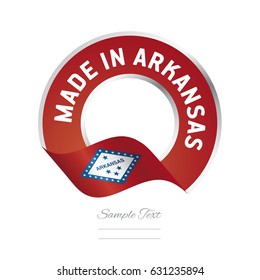 Made in Arkansas flag red color label logo icon