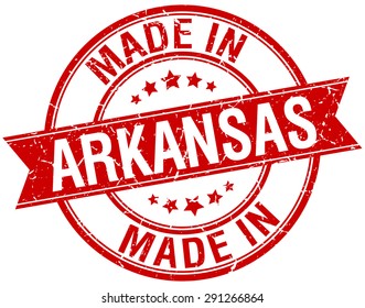made in Arkansas red round vintage stamp