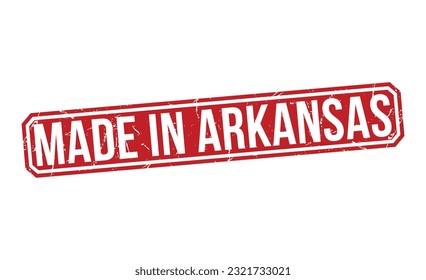Made in Arkansas Red Rubber Stamp vector design.
