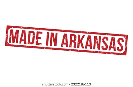 Made in Arkansas Red Rubber Stamp vector design.