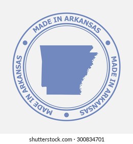 Made in Arkansas seal. Sign of production. Vector illustration EPS8