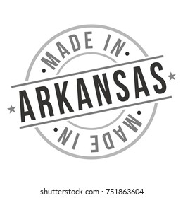 Made in Arkansas Stamp Logo Icon Symbol Design. National production Badge Concept.