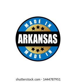 made in Arkansas stamp. product of Arkansas. rubber stamp with text made in Arkansas. product label or sticker. 