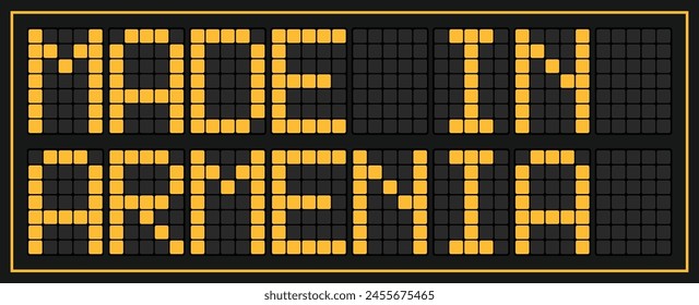 Hecho en Armenia gráfico y etiqueta. Elemento de impacto para el uso que quieres hacer de él.
