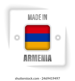 Hecho en Armenia gráfico y etiqueta. Elemento de impacto para el uso que quieres hacer de él.
