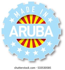 Made in Aruba flag color stamp. Vector illustration