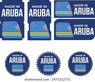 Made in Aruba. Aruba flag, Tag, Seal, Stamp, Flag, Icon vector