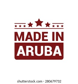 Made in Aruba - Red rubber stamp design isolated on white background. vector illustration vintage texture. Vector illustration