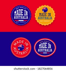 Made in Australia badge label vector template.