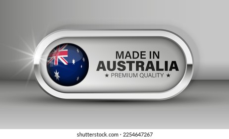 Made in Australia graphic and label. Element of impact for the use you want to make of it.
