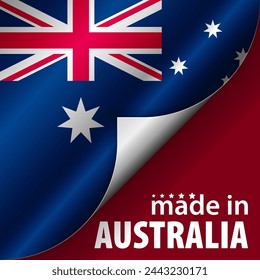 Made in Australia graphic and label. Element of impact for the use you want to make of it.