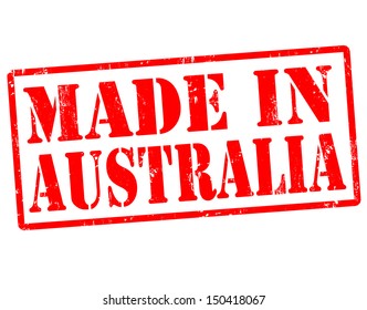 Made in Australia grunge rubber stamp over a white background, vector illustration