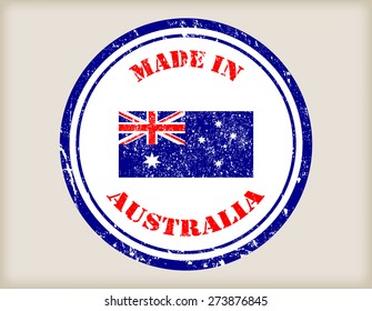 Made in Australia grunge rubber stamp.Vector illustration.