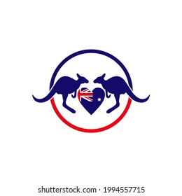 Made in Australia label logo design vector template