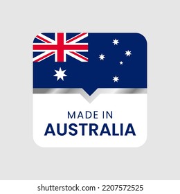 Made in Australia Label. für Logo-Design, Siegel, Tag, Abzeichen, Aufkleber, Emblem, Symbol, Pin, Produktverpackung usw. minimalistisches Vektorsymbol 