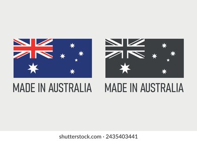 Made in Australia Etiketten Set, hergestellt in Commonwealth of Australia Produktsymbole