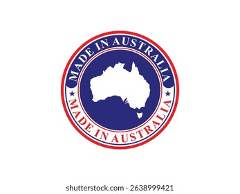 made in australia logo, badge vector illustration, isolated on transparent background