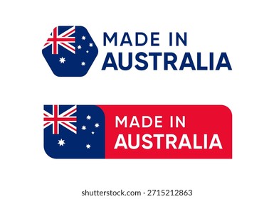 Made in Australia Logo Label Set – Insignia de Producto de la bandera australiana
