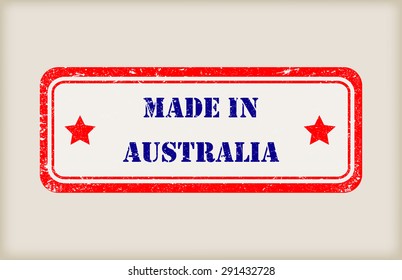 Made in Australia rubber stamp.Vector illustration.